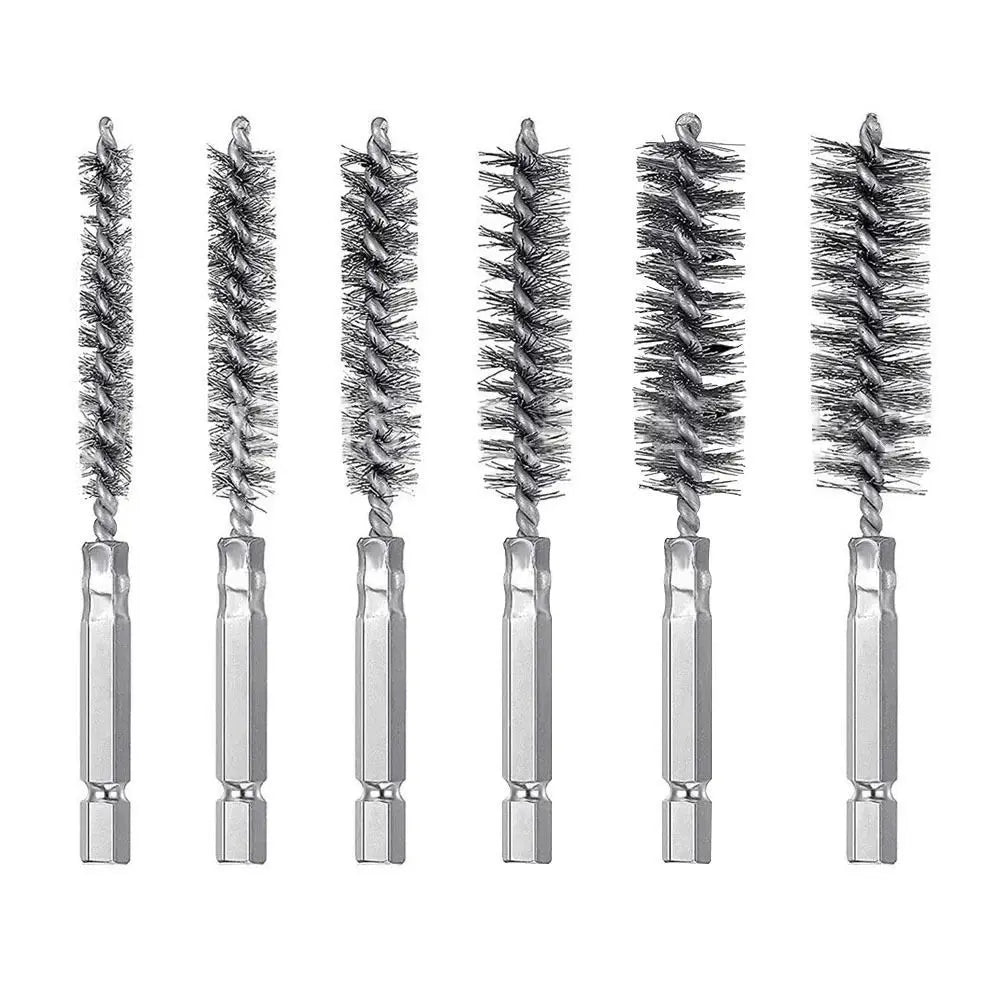 Stainless Steel Bore Brush Set 8–25mm | 6–14Pcs with 1/4" Hex