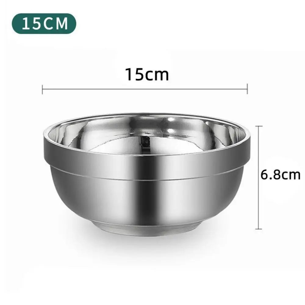 304 Stainless Steel Double-Wall Kids Bowl | Anti-Scald Soup Rice