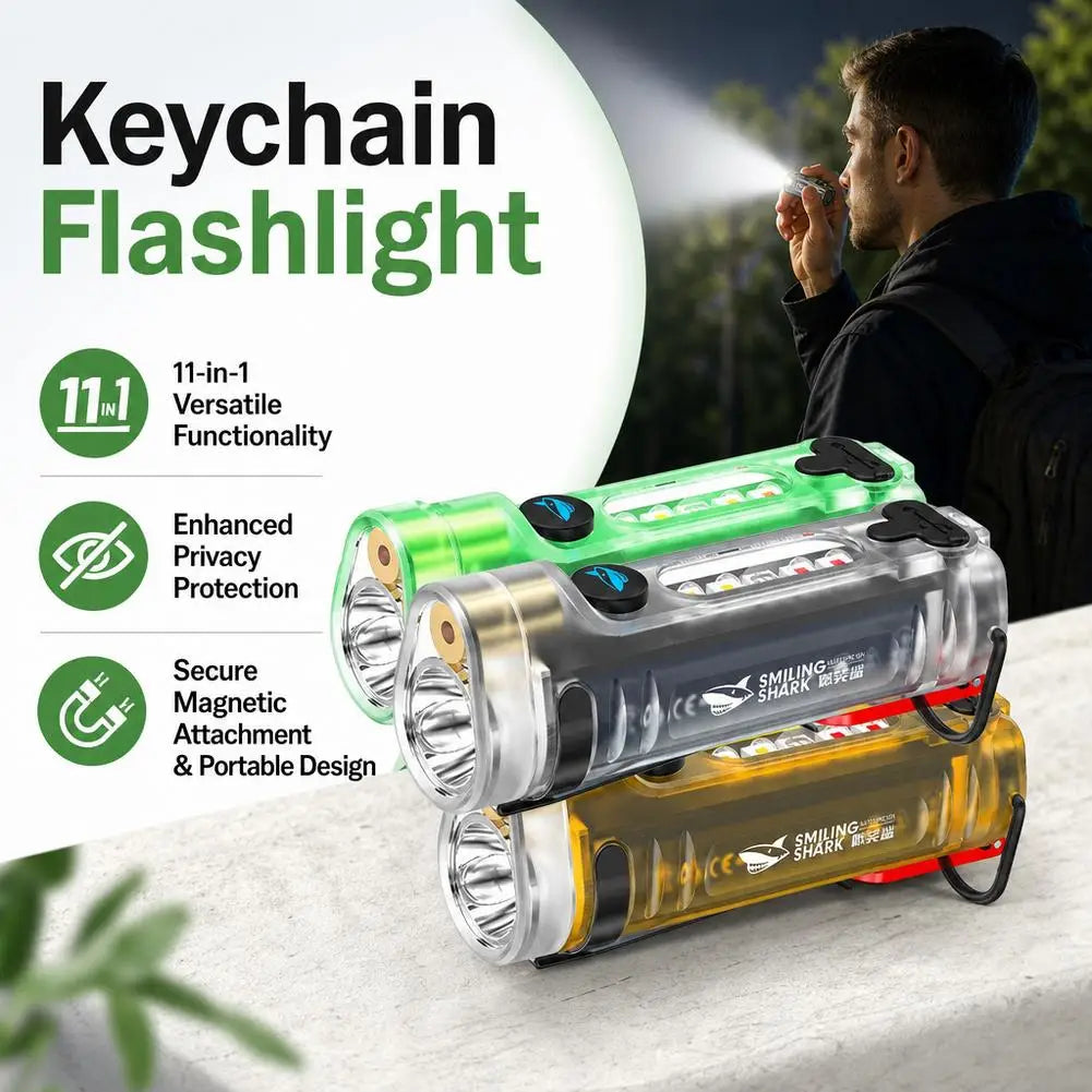 11-in-1 Mini Keychain Flashlight | Rechargeable EDC Torch