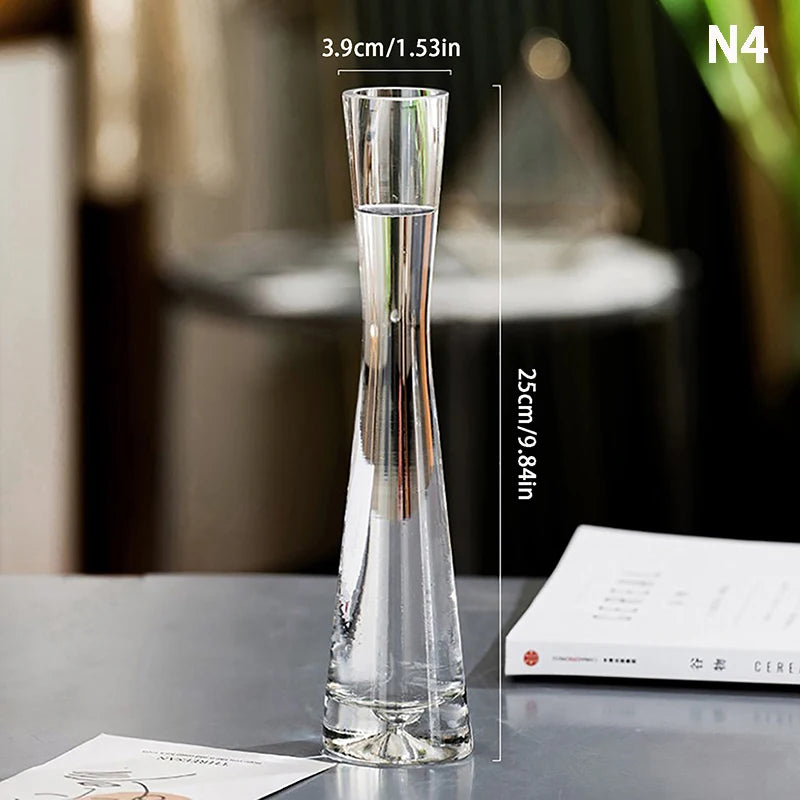 Transparent Glass Flower Vase – Bud Vase for Home & Weddings