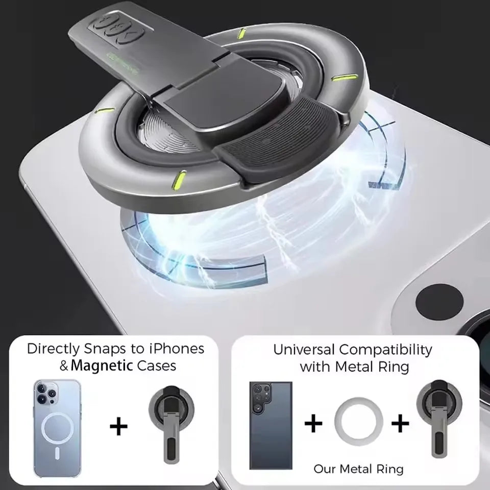 Magnetic Finger Ring Phone Holder – 360° Rotating Stand & Grip