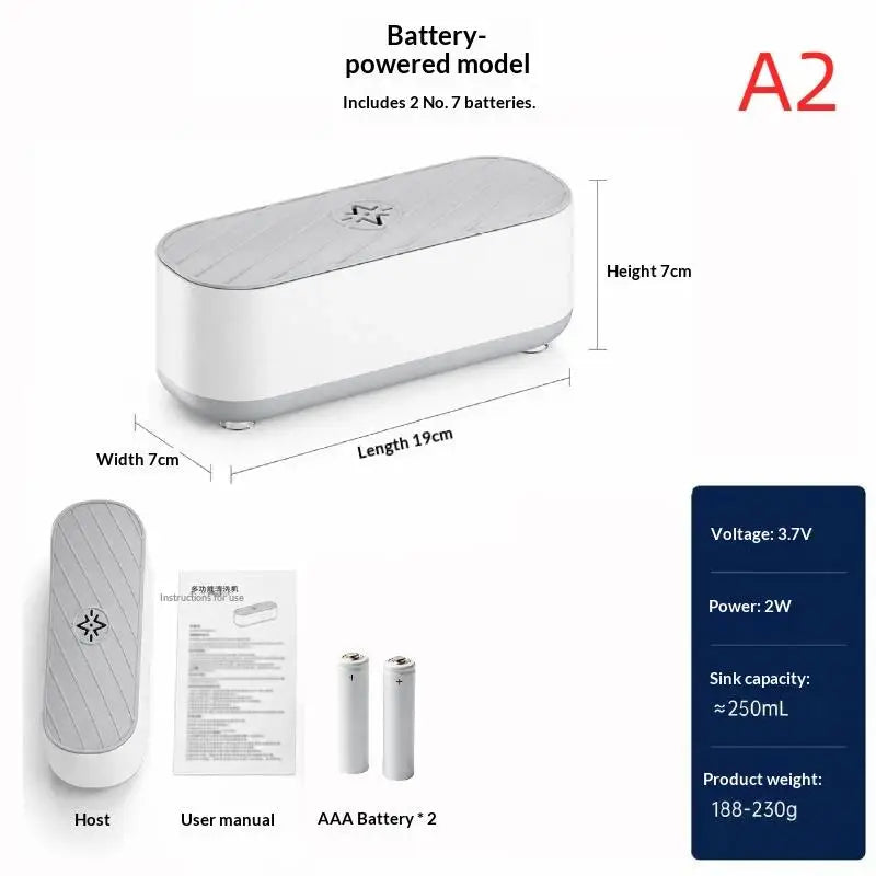 Portable Ultrasonic Eyeglass Cleaner – USB & Battery Mode