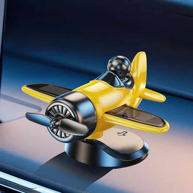 Solar Rotating Airplane Car Dashboard Ornament | 360° Spin
