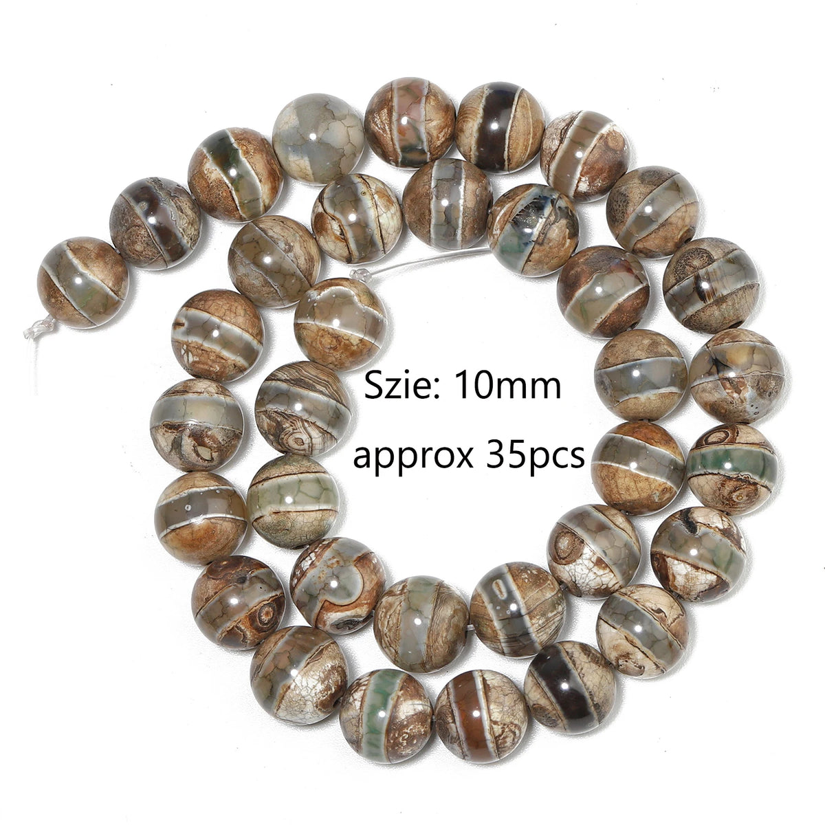 Tibetan Dzi Agate Natural Stone Round Beads | DIY Jewelry