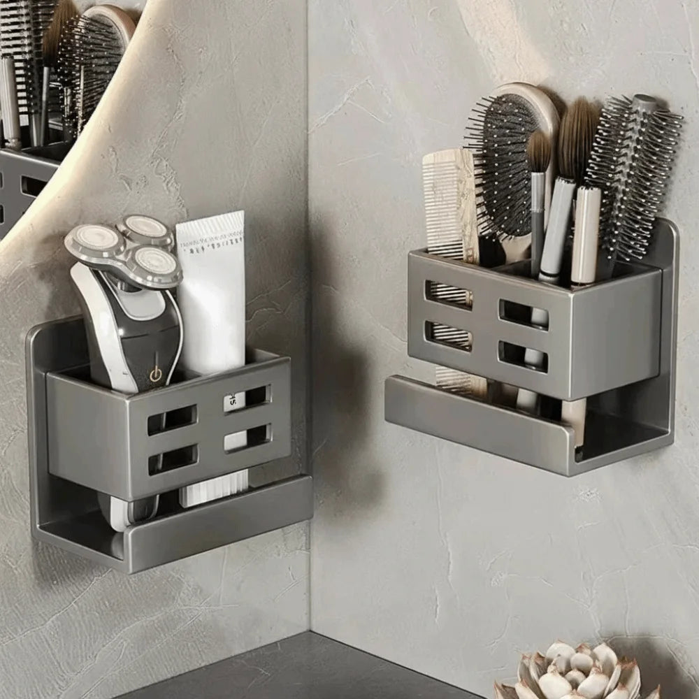 Wall-Mounted Toothbrush & Razor Organizer – Punch-Free Rack