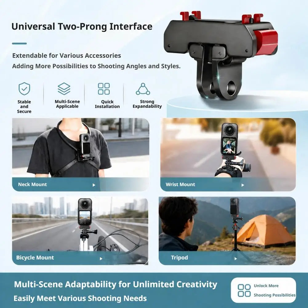 Magnetic Quick-Release Mount for Insta360 X6 | Dual Interface