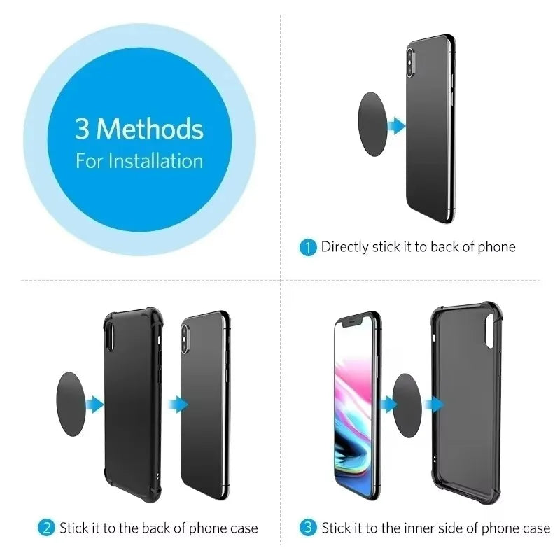 Magnetic Metal Disk Plates for Car Phone Holder – 5-Pack