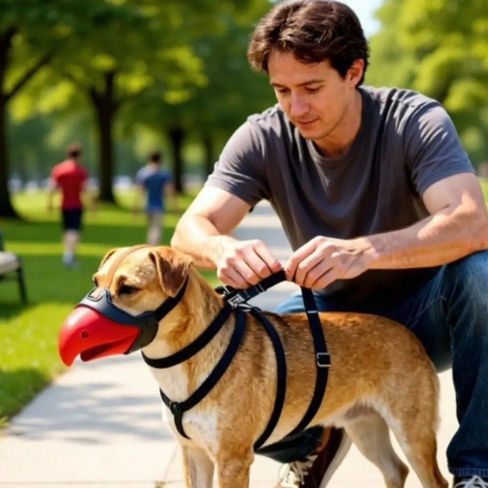 Parrot-Shaped Dog Muzzle – Adjustable Breathable Anti-Bite Cover