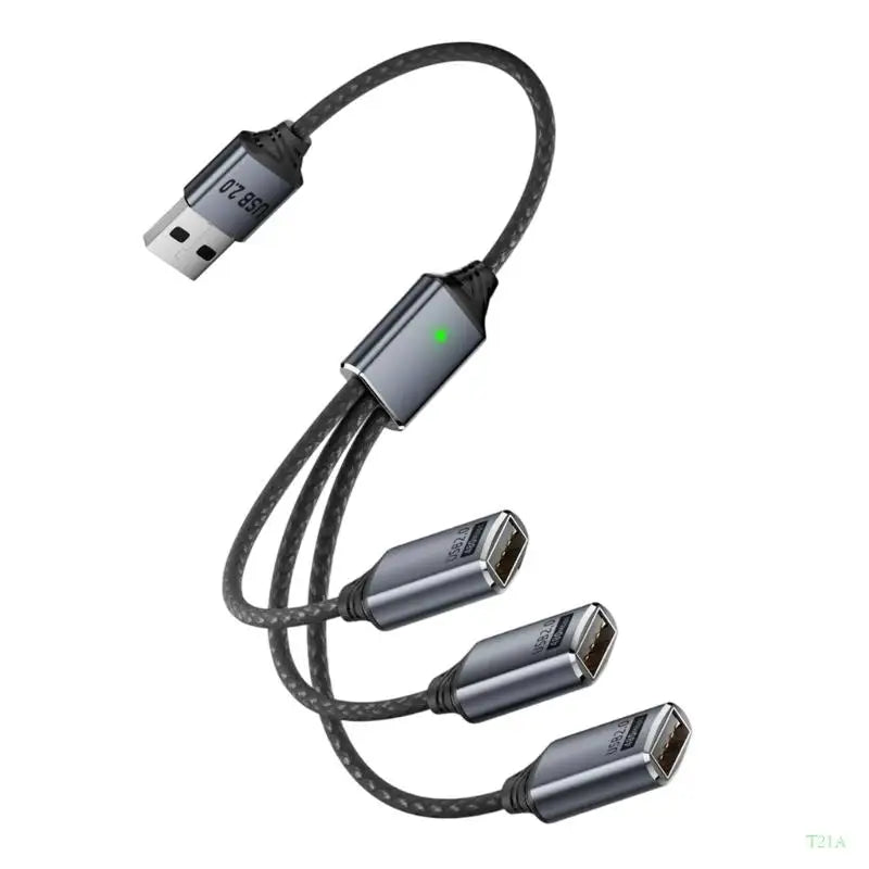 USB OTG Splitter Cable 1 Male to 3 Female Aluminum USB Hub