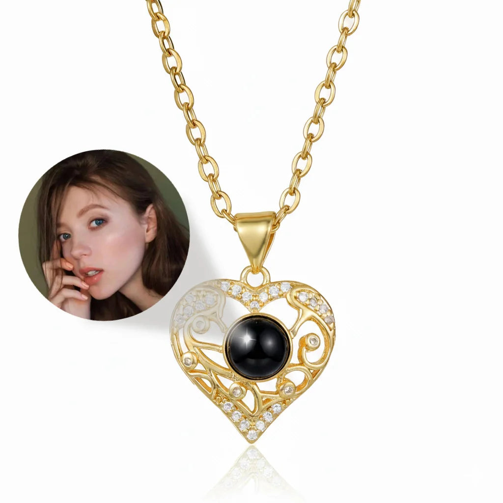 Personalized Photo Projection Heart Necklace | Custom Keepsake