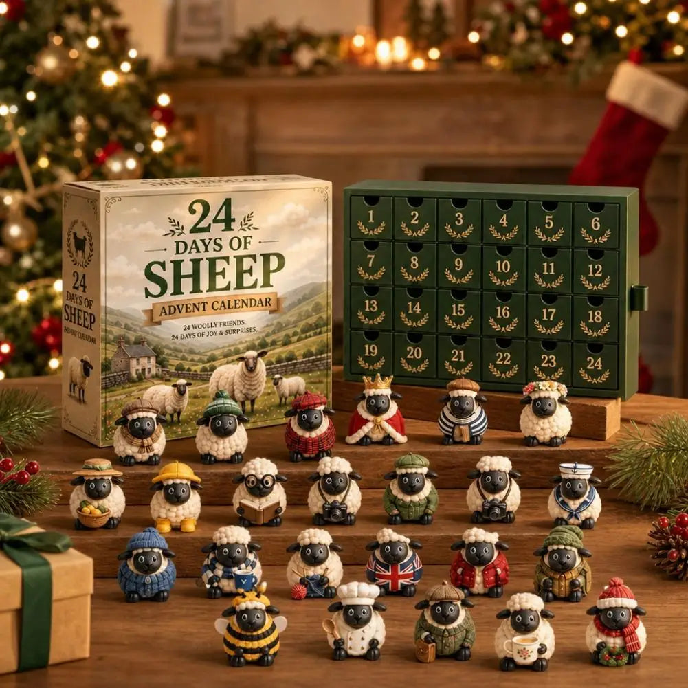 2026 Christmas Advent Calendar – 24 Cat Figurine Ornaments