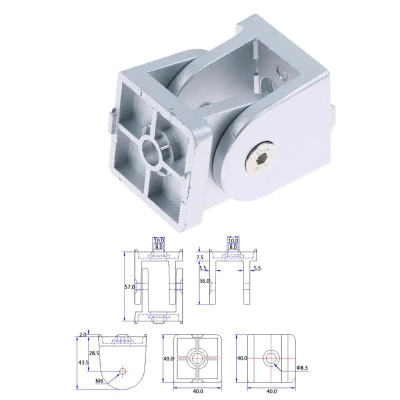 Zinc Alloy Hinge Angle Connector for 2020 3030 4040 Profiles