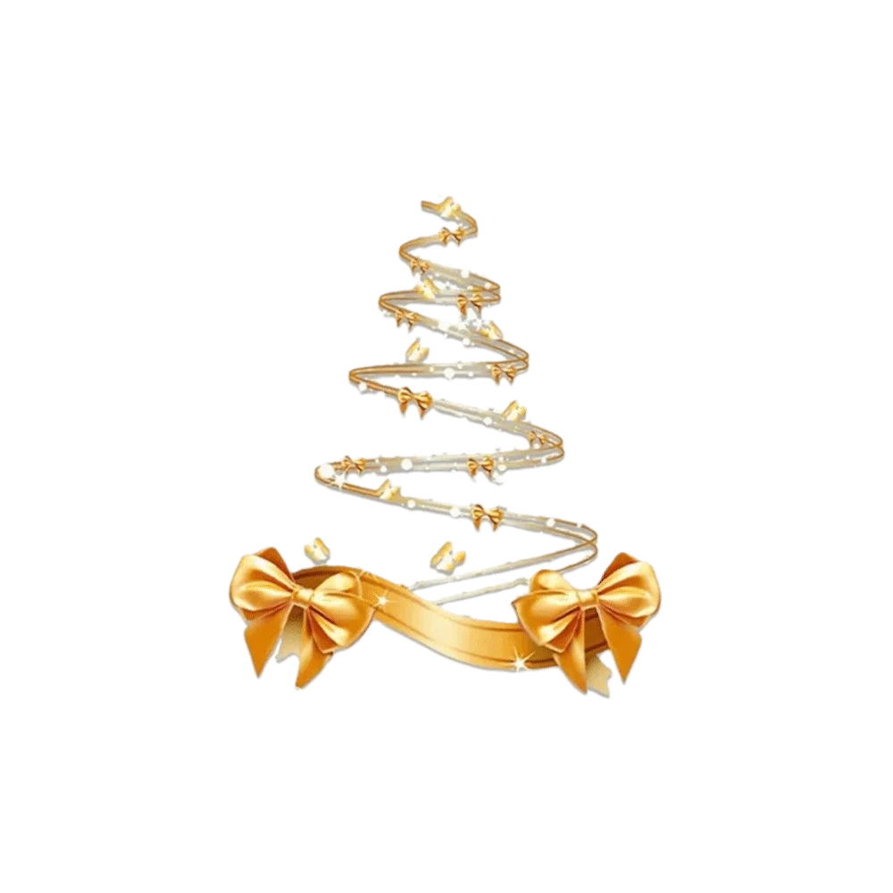 Golden Christmas Tree Window Decals – PVC Self-Adhesive Clings