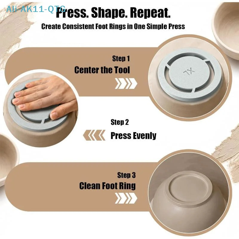 5-Pc Pottery Foot Ring Template Set – Ceramic Clay Trimming Tool
