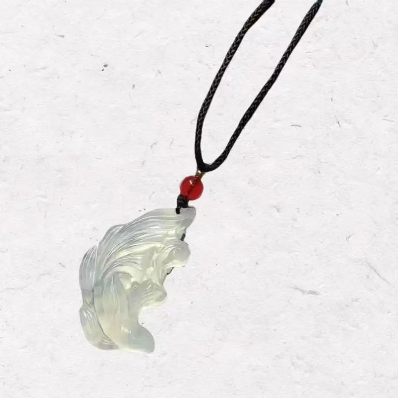 Koi Fish Couple Pendant – Synthetic Jade Yin Yang Necklace