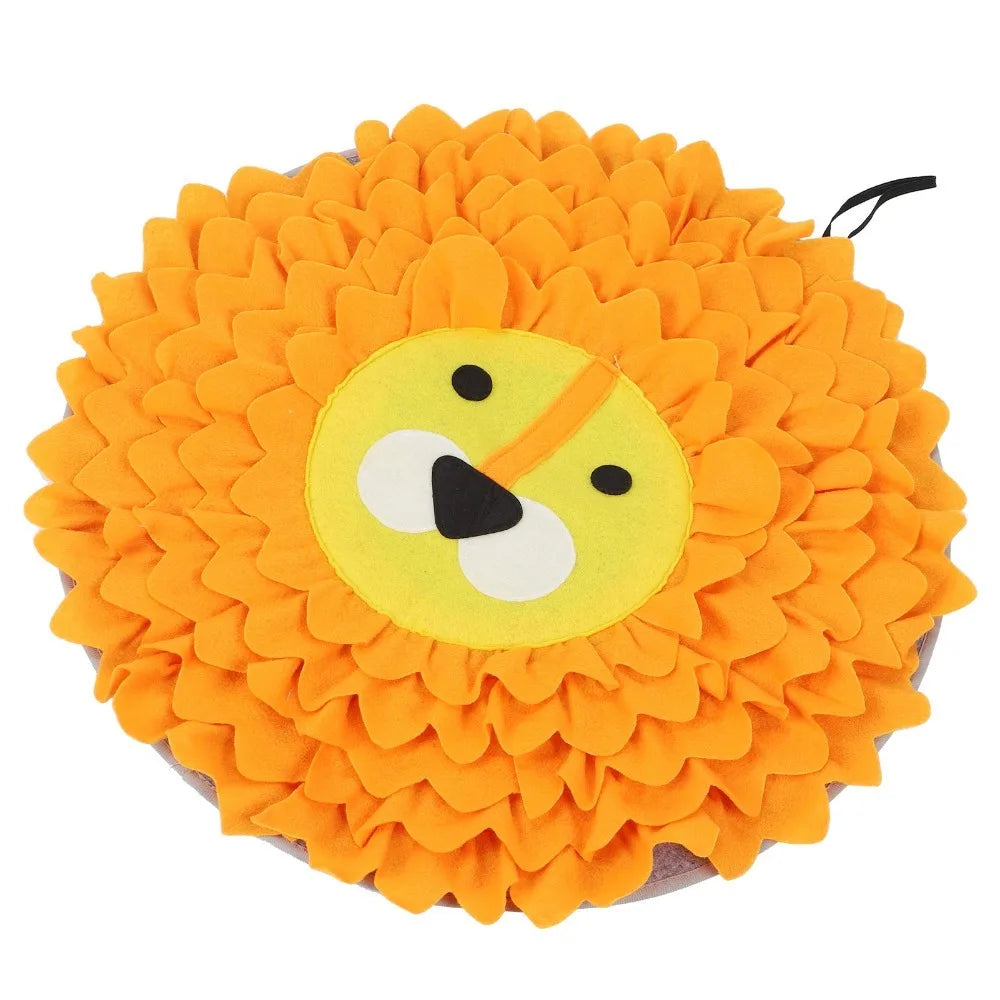 Round Pet Snuffle Mat – Animal Print Slow Feeding Foraging Pad
