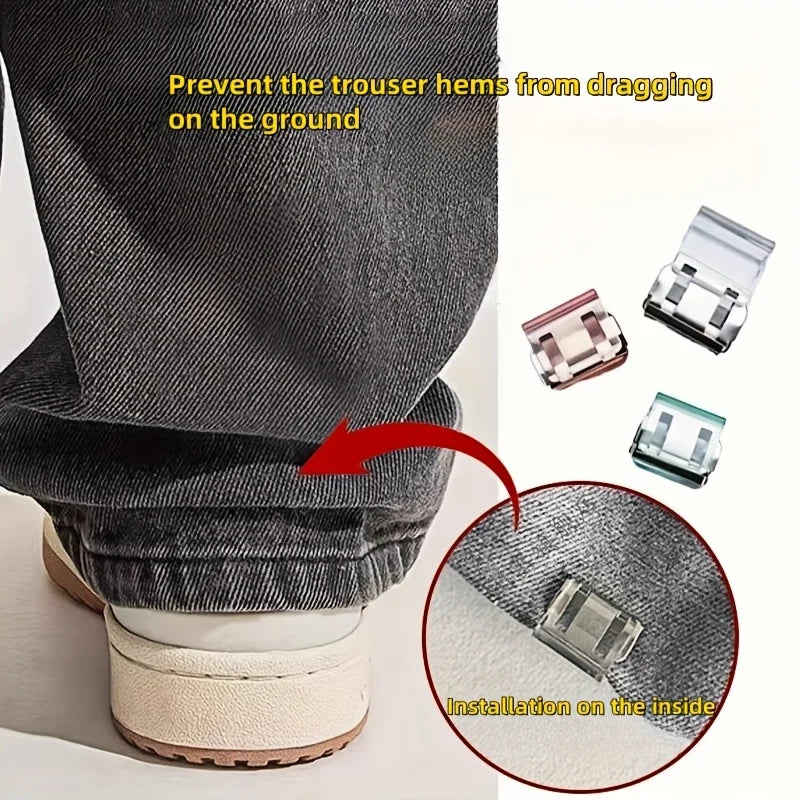 Invisible Pants Hem Shortener Clips | No-Sew Hidden Fixers