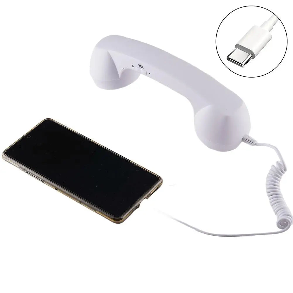 Retro Telephone Handset Type-C & 3.5mm Plug & Play Smartphone