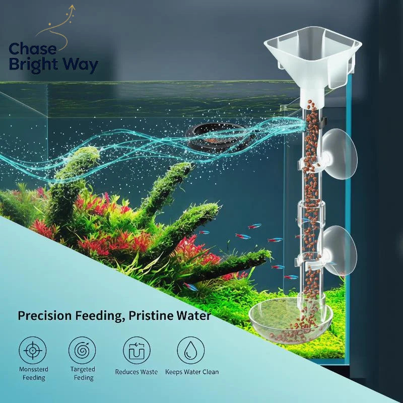 Telescopic Acrylic Aquarium Feeding Tube with Suction Cups