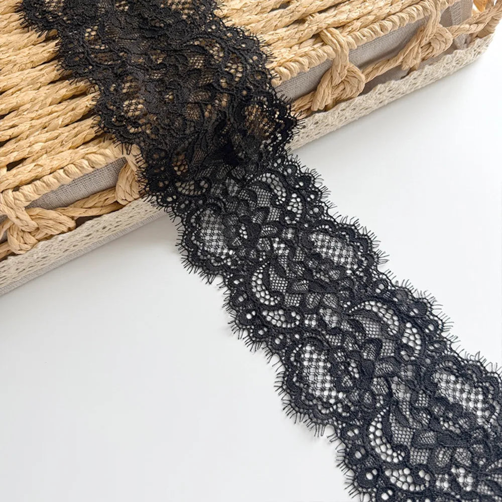 8cm Eyelash Lace Trim – Soft Sheer Sewing Embellishment 5 Yds