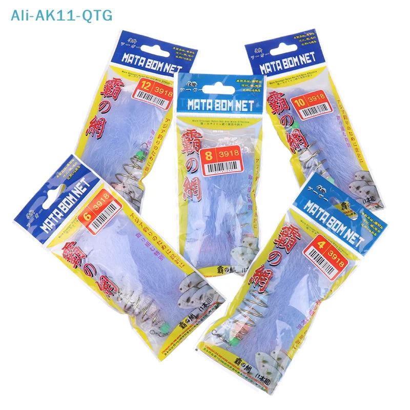 4-Pack Folding Fish Bait Spring Net with Luminous Beads