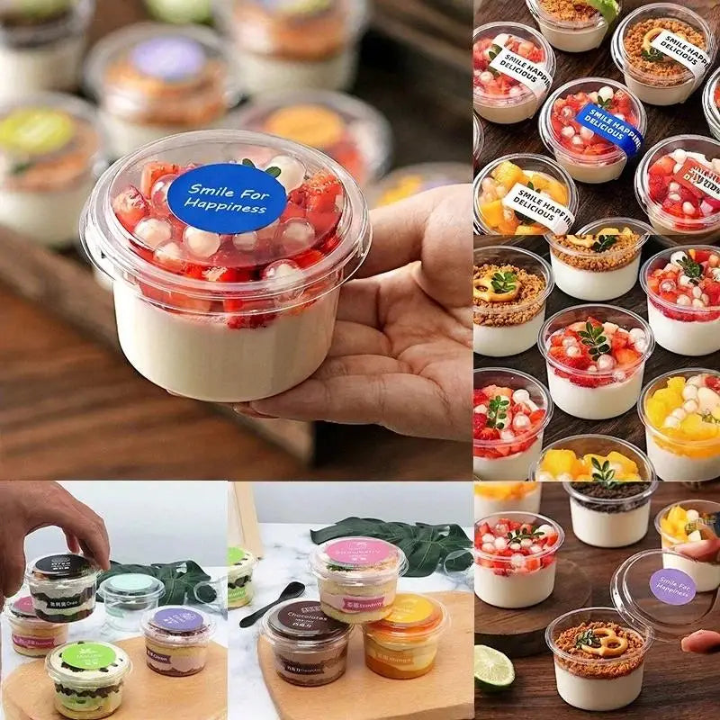 50-Pack 150ml Disposable Dessert Cups with Lids | Clear PET