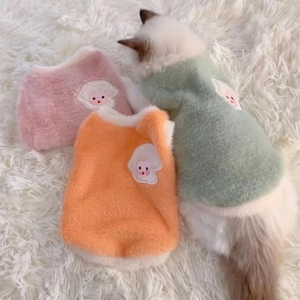 Knit Cat Sweater Vest – Soft Faux Fur Pullover for Kittens