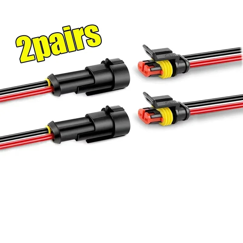 Waterproof 2-Pin Electrical Connector Plug – Auto & Marine