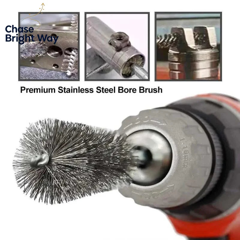 Stainless Steel Bore Brush Set 6–14 Pcs | 1/4" Hex Pipe Cleaner
