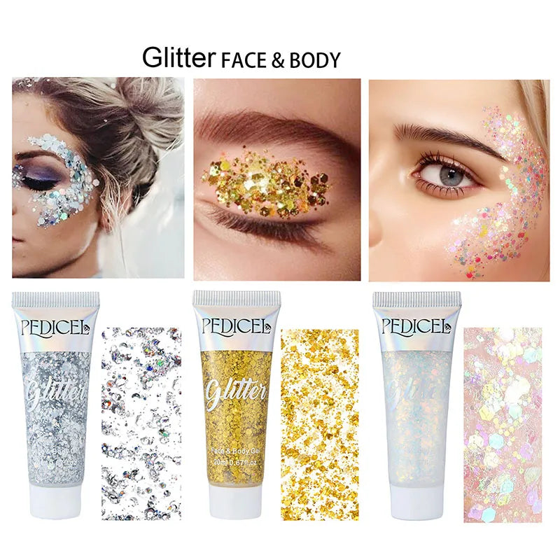 SAKSRAAR Mermaid Body Glitter Gel Cream – 6 Colors Face & Body