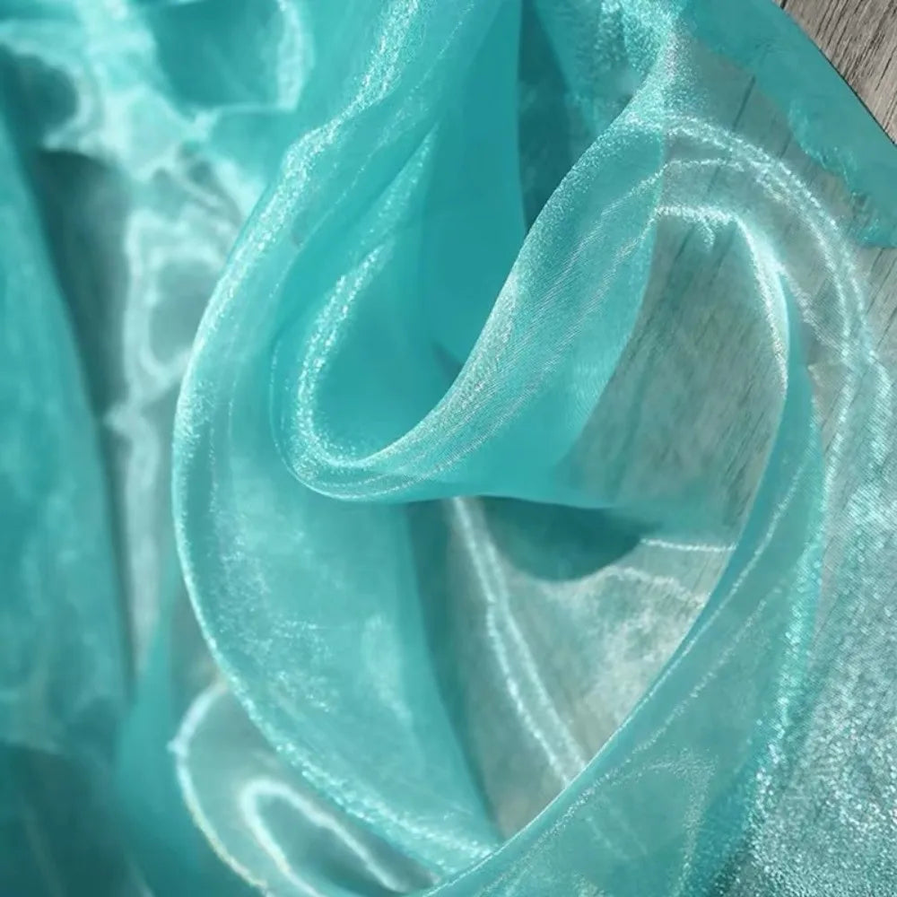 Crystal Organza Fabric – Glossy Sheer Mesh Cloth 1m × 1.5m