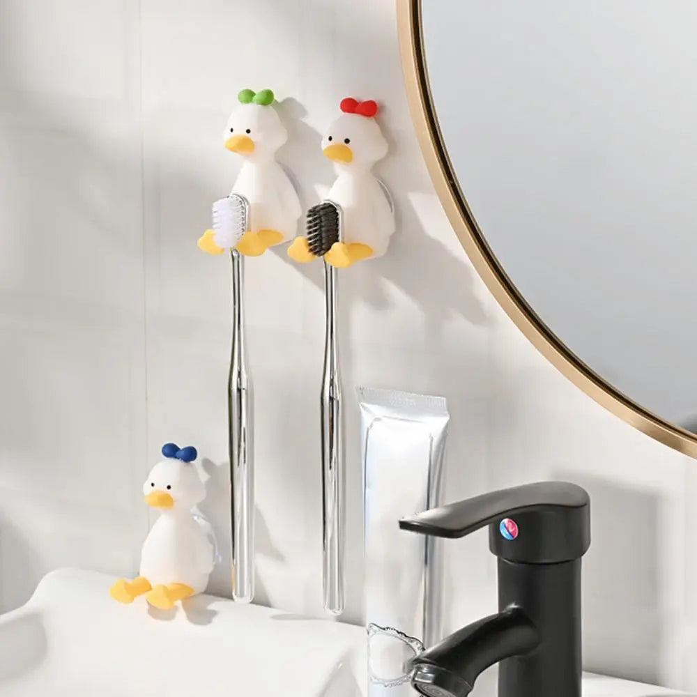 3D Duck Silicone Toothbrush Holder – Suction Cup Wall Mount