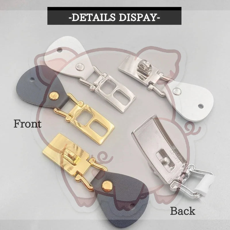 PU Leather Turn Lock Clasp – Golden DIY Bag Hardware