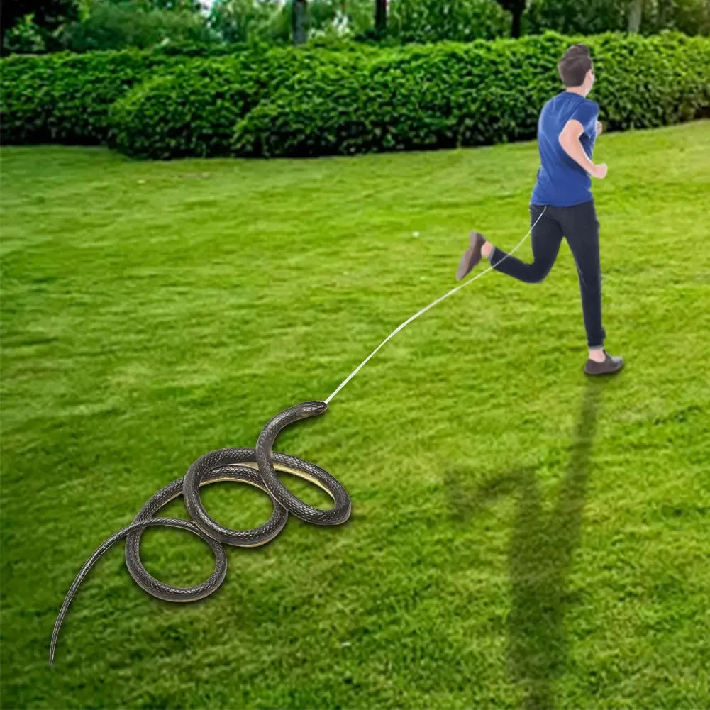 Realistic Fake Snake Prank Toy with String & Clip – 80/120cm