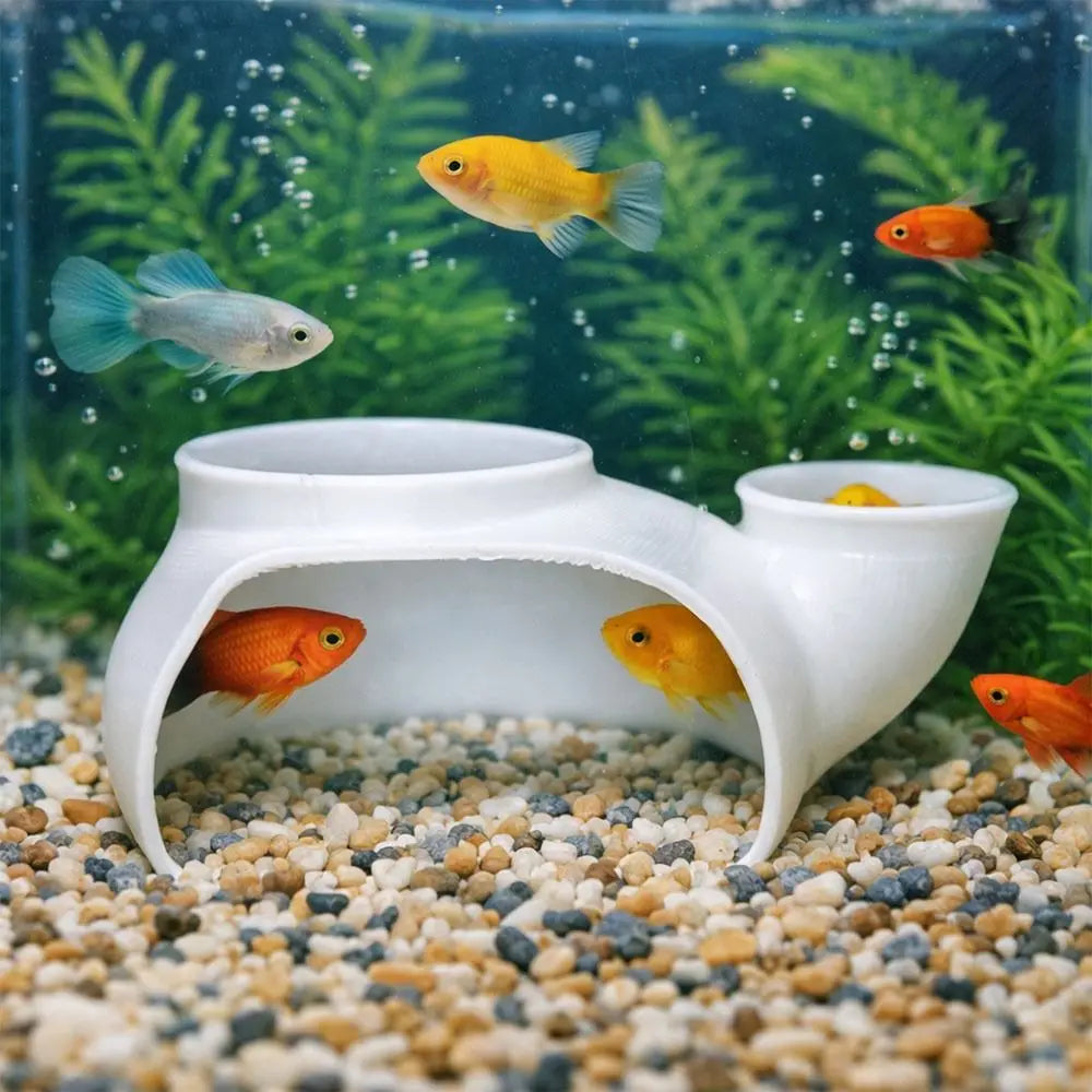 Pot-Shaped Aquarium Tunnel Cave – Fish Tank Hideout Decor