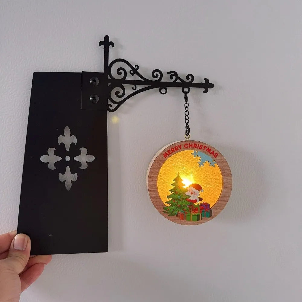 Christmas Book Nook LED Lamp – Warm White Metal Shelf Light