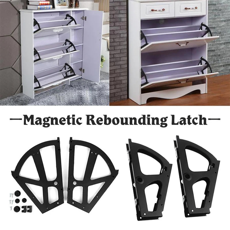 Steel Shoe Cabinet Flip Hinges 2-Pack | Rack Shelf Hardware