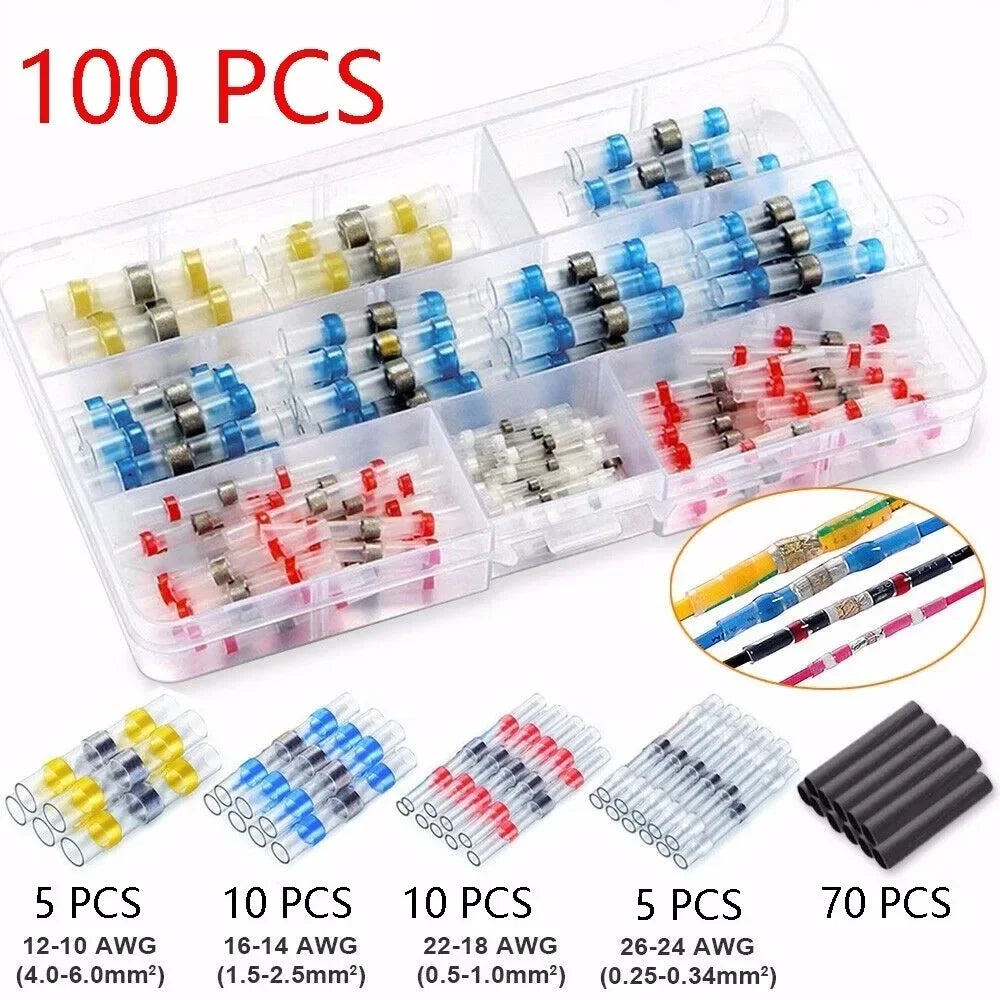 Waterproof Heat Shrink Solder Wire Connectors 50–300 Pc Set