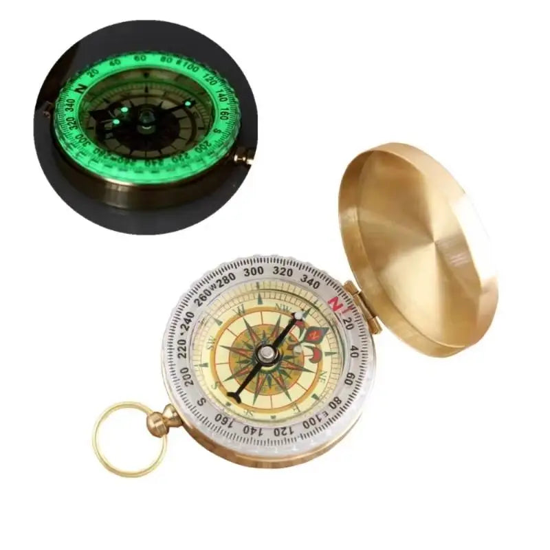 Vintage Flip-Top Pocket Compass – Stainless Steel Outdoor Hiking
