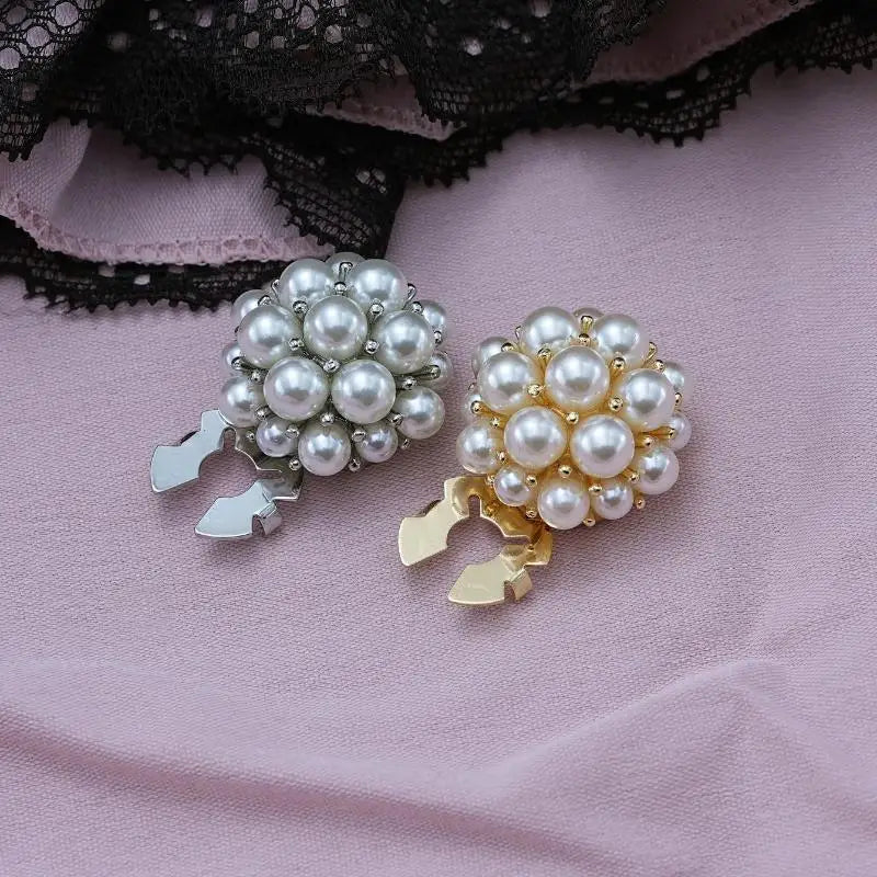 Pearl Button Cover Cufflink – Elegant Sleeve Clip for Women