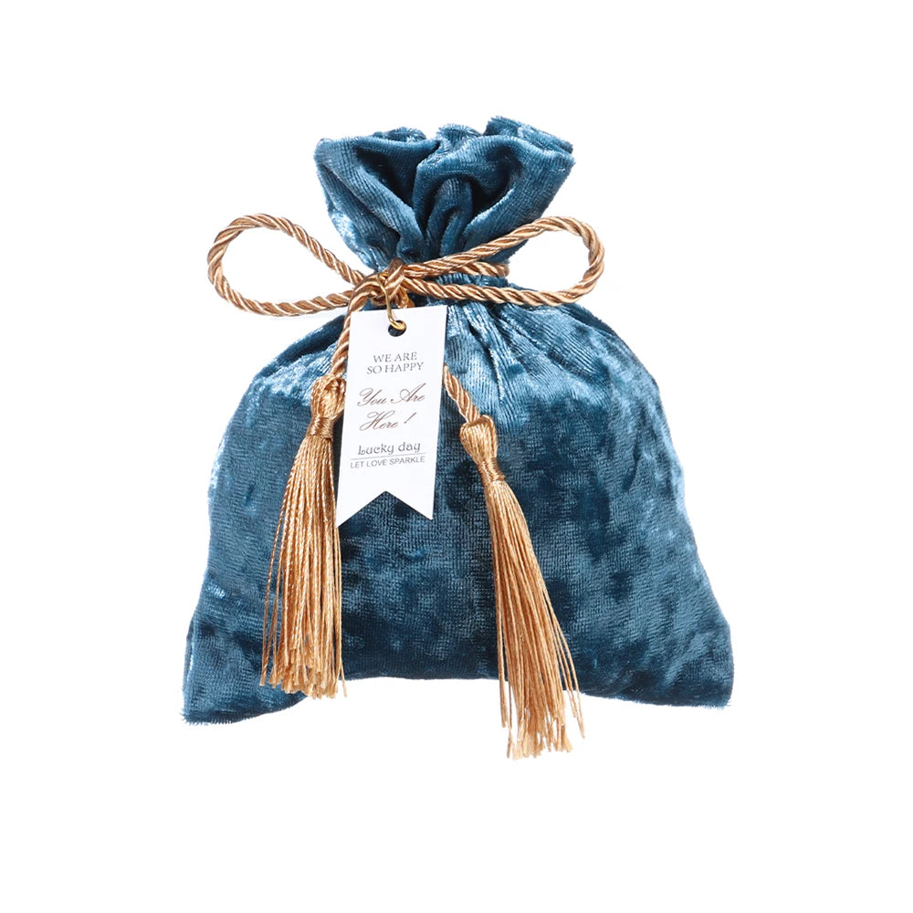 Velvet Drawstring Candy Bags – Tassel Gift Pouches for Weddings