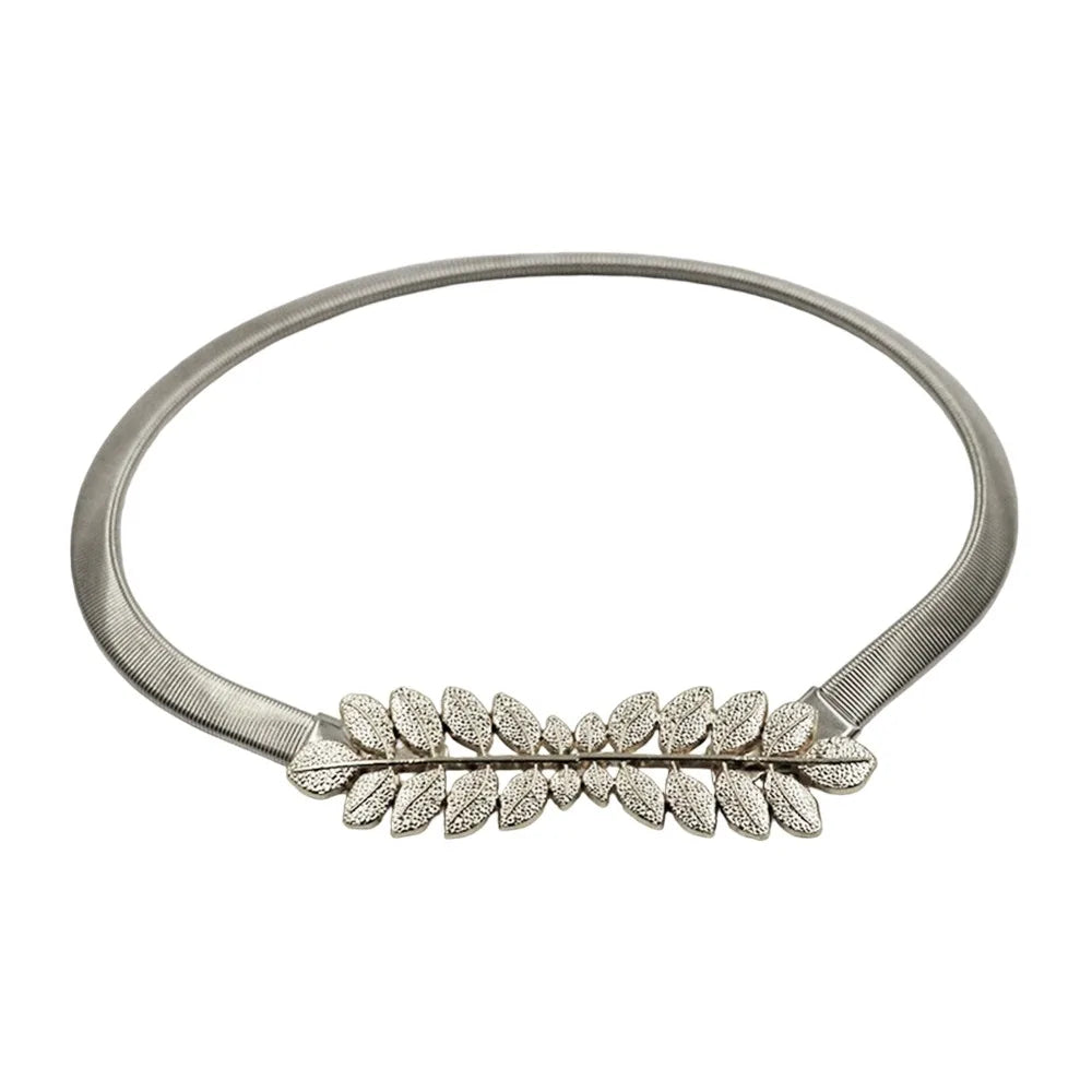 Elastic Metal Leaf Curtain Tiebacks – Gold & Silver Chain Belt