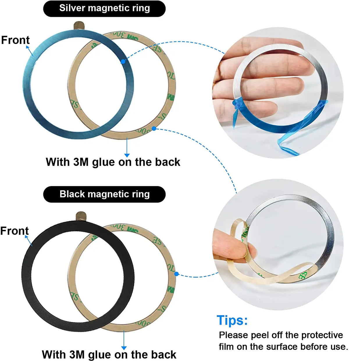 Magnetic Metal Ring Plate Sticker – MagSafe & Car Holder
