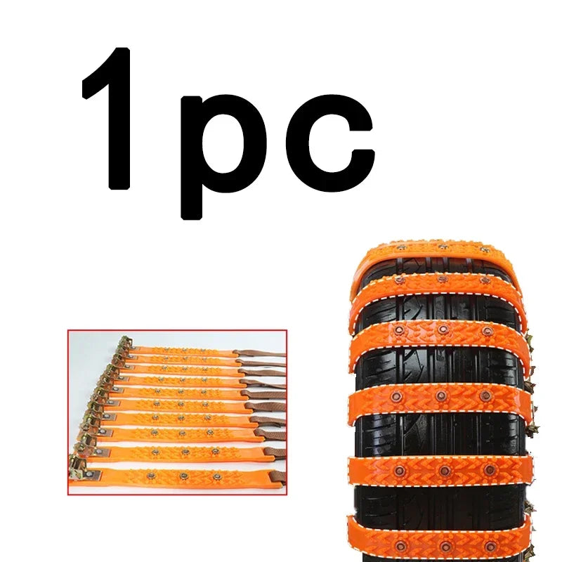 Universal Snow Tire Chains – TPU Anti-Slip Straps for Cars