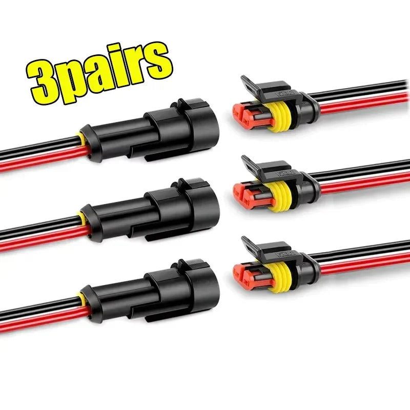 Waterproof 2-Pin Electrical Connector Plug – Auto & Marine