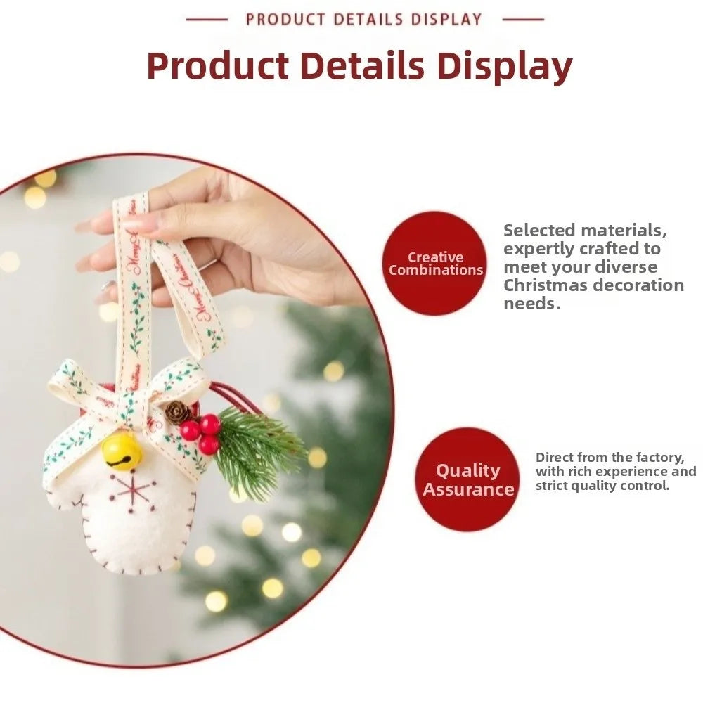 Retro Felt Christmas Ornaments – Glove, Boot & Tree Pendants