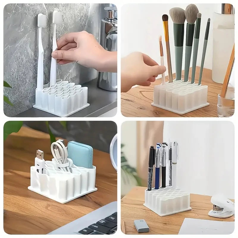 Silicone Wave Desktop Organizer – Cosmetics, Pen & Cream Holder