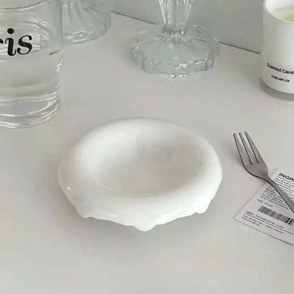 Nordic Ceramic Sauce Bowl – Heart & Flower Mini Seasoning Dish