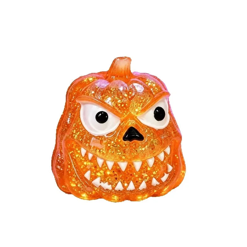 Halloween Pumpkin Skull Squeezing Toy – Sparkling Fidget Fun