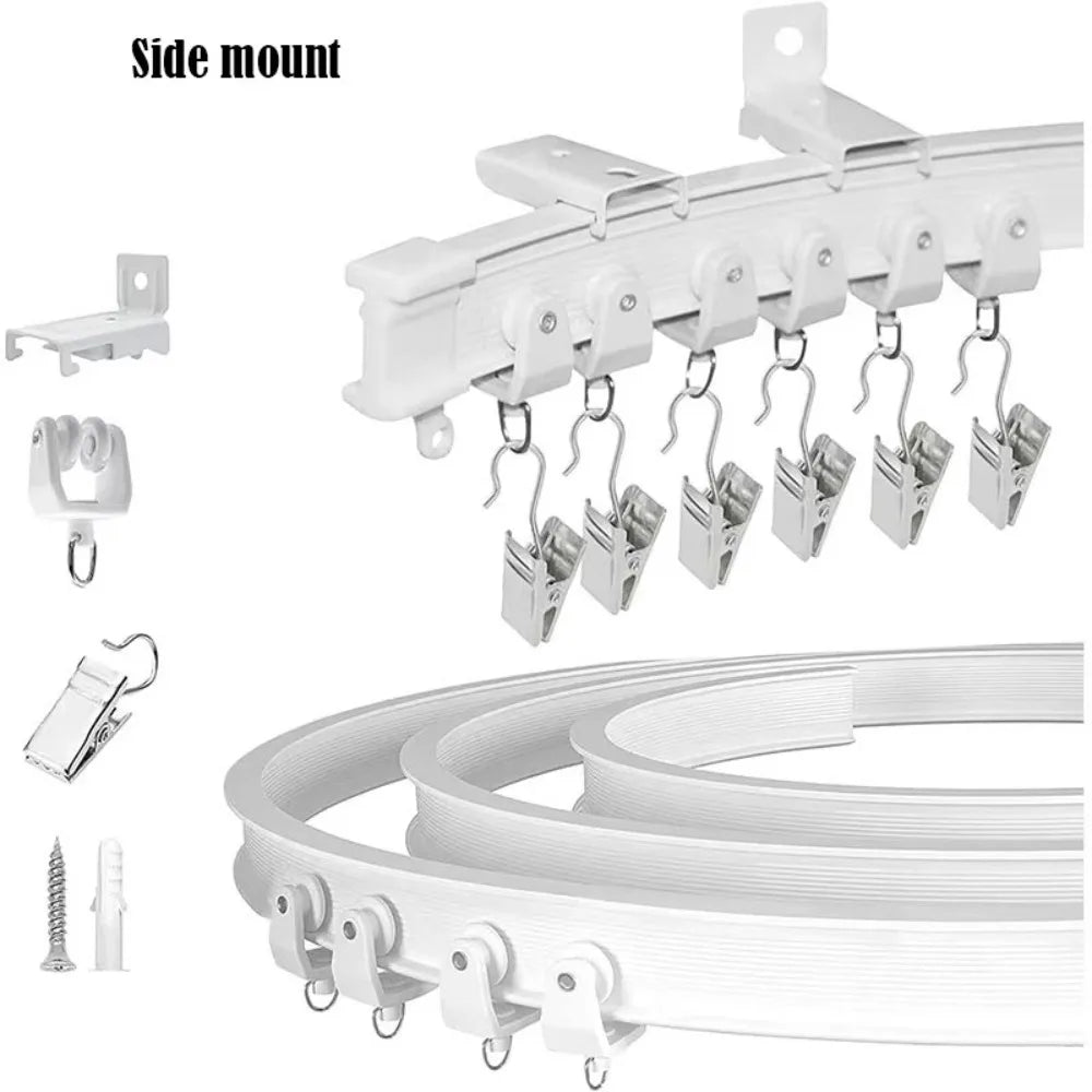 Flexible Bendable Curtain Track Rail 2m/3m – Ceiling & Wall Mount